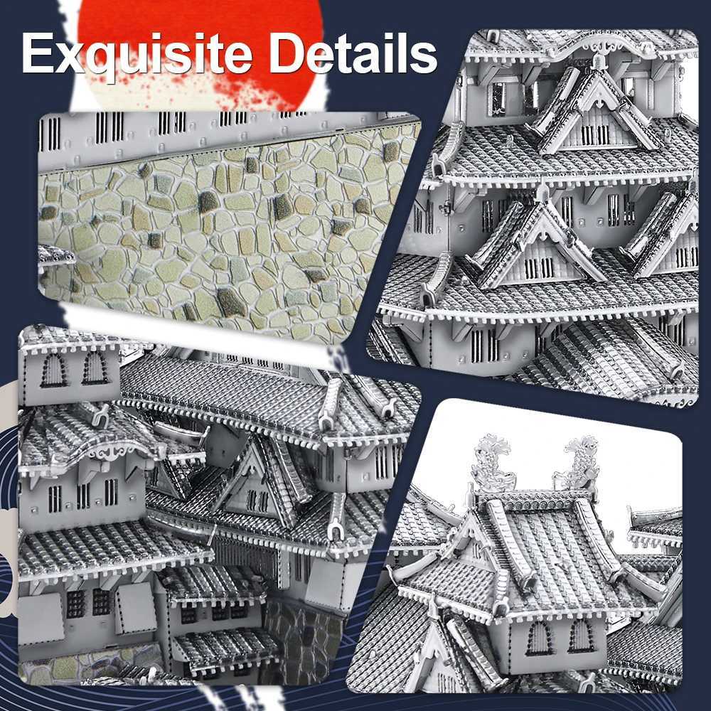 brand model building kit Notre Dame Cathedral Himeji Architecture Series 3D puzzle metal DIY house toy Christmas gift X241122