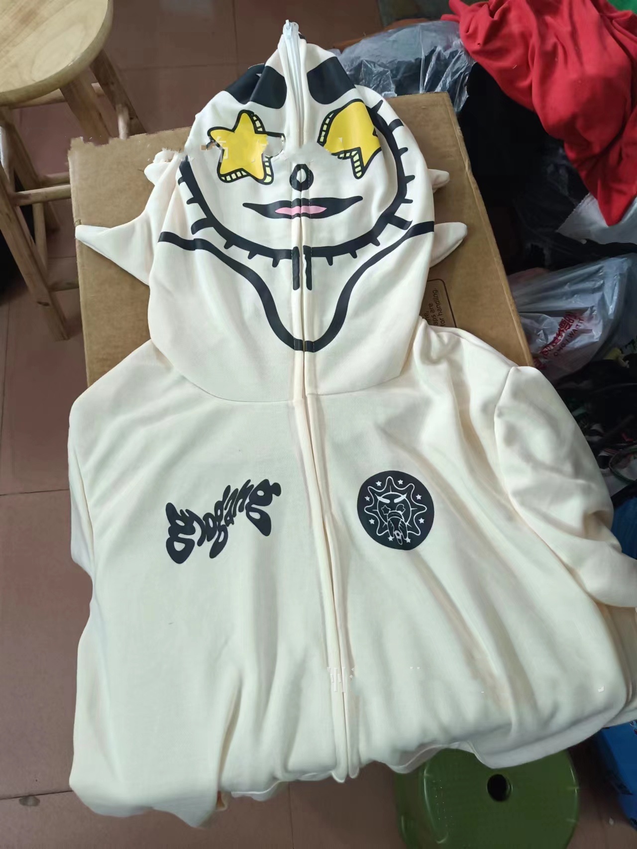 Men's Hoodies Fast Glo Gang The Glory Full Zip Hoodie High Street 1:1 Men Women Drink Embroidery Cartoon Hoody Sweatshirts Fall Winter Loose Zip 