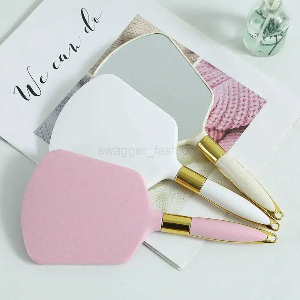 Vintage Handheld Makeup Mirror with Handle Hand Vanity Irregular Salon Dressing Table Compact Mirror for Dentist Home CosmeticsXJ240813