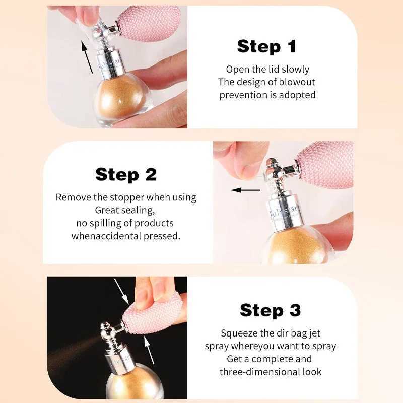 Micro Light Highlander Powder Spray Bright Flash High Gloss Durable Anti Sweat Stage Makeup Facial Body Highlight Contour W240812