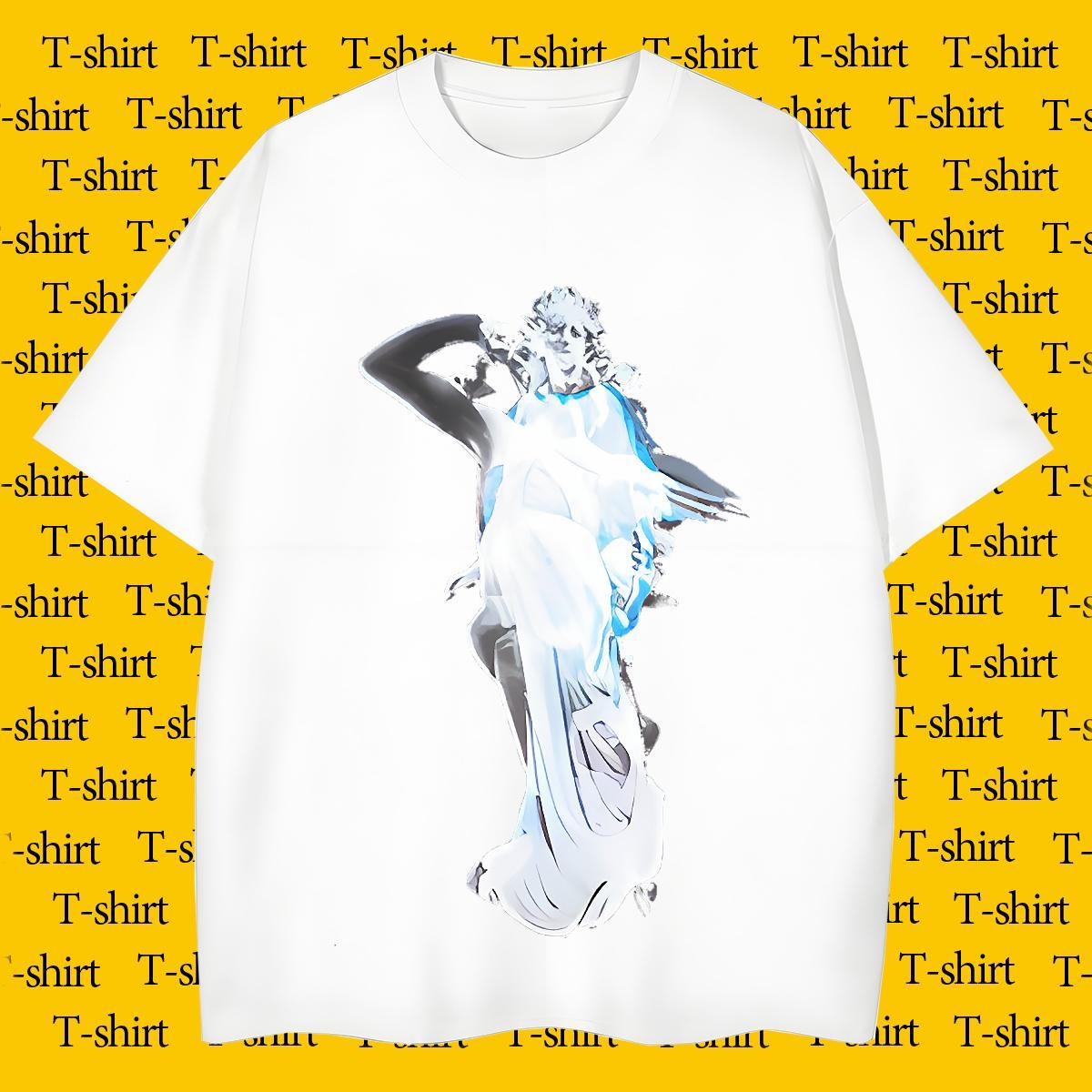 T Shirt For Man 100% Cotton 230g character Street wear Hip Hop Round Neck Short Sleeve Custom Printing Men Clothes T-Shirt Fashion Designer Soft Tops