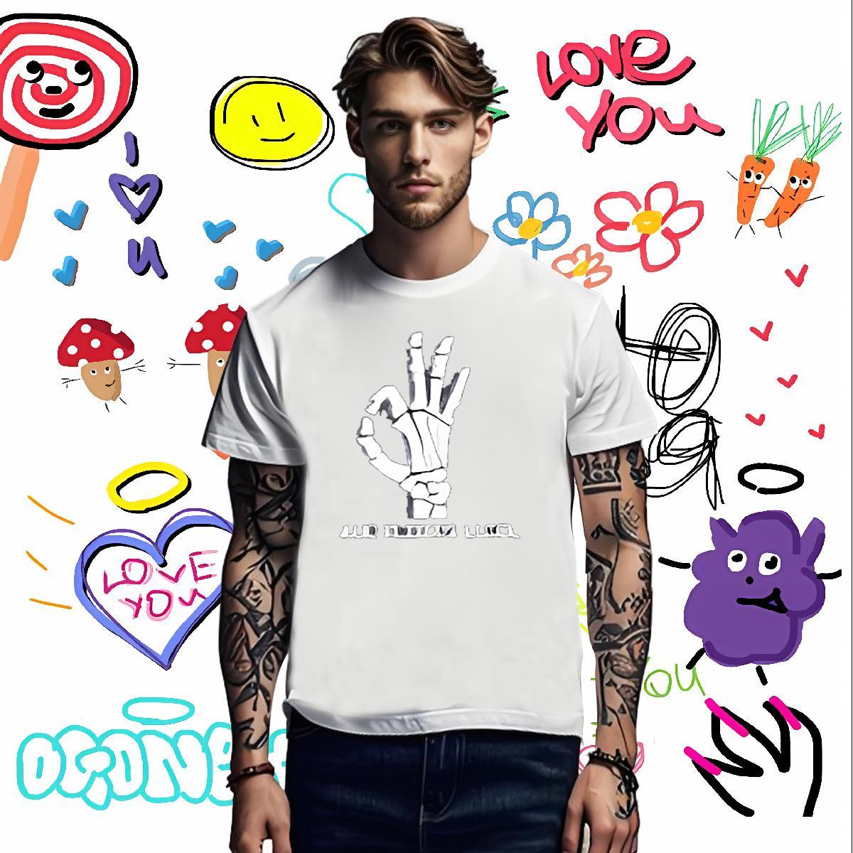 T Shirt For Man 230g 100% Cotton hands Casual Beach O Neck Short Sleeves Asian Size Tshirts Custom Designer Tops