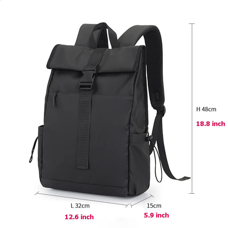 British mens backpack 14156 inch laptop Oxford cloth waterproof short distance travel black 240813