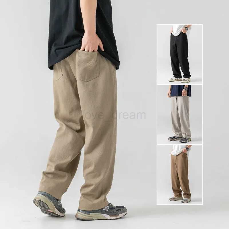 HOUZHOU Oversize Casual Pants Men Japanese Streetwear Cotton Black Khaki Outdoor Trousers Male Loose Harem Tactical AutumnXJ240813