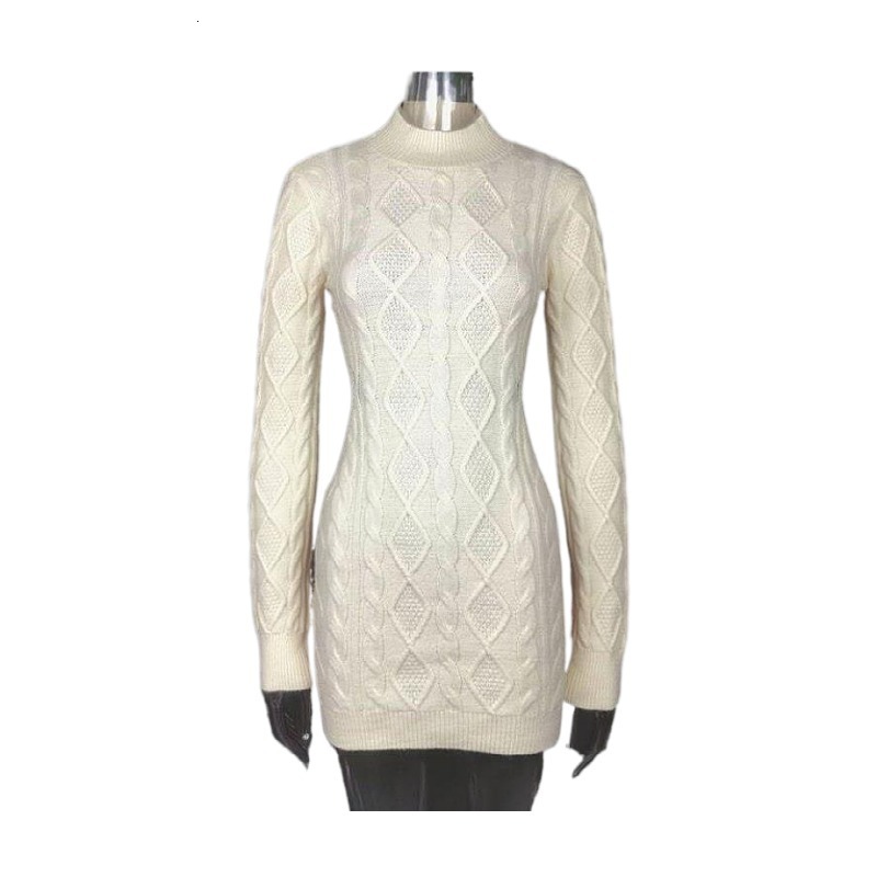 Autumn and winter women's sexy backless long sleeve Fried Dough Twists high waist knitting sweater dress buttocks skirt women