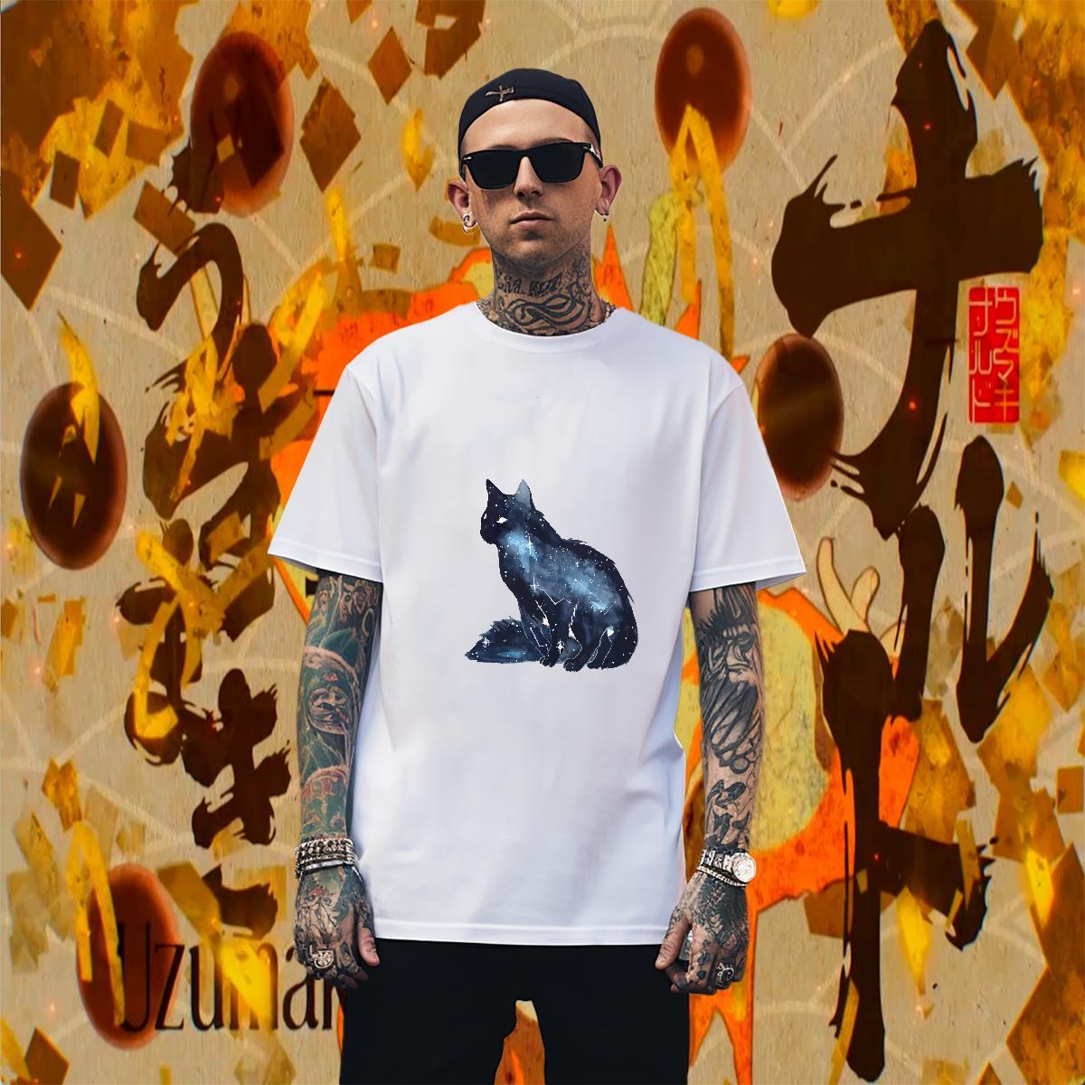 Loose Fit T Shirt For Man cute Breathable Crew Neck Hip Hop Street Custom Print Oversized 100% Cotton 230g Men Clothes T-Shirt 2024 Summer Top Tees