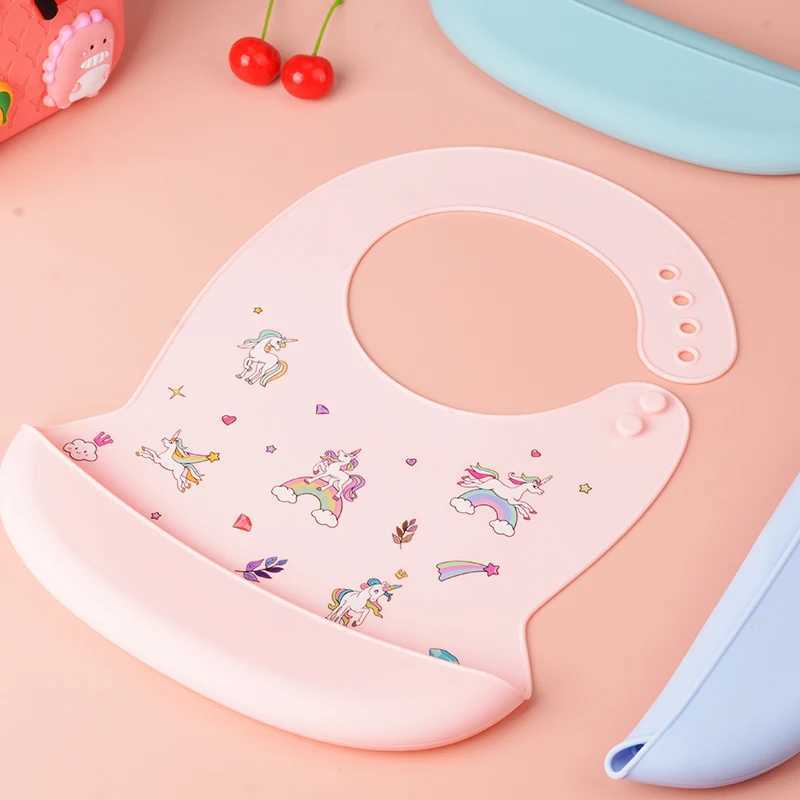 Bibs Burp Cloths LOFCA 1pc Silicone Bibs For Kids Newborn Baby Bibs Waterproof Silicone Feeding Baby For Toddler Breakfast Feedings AdjustableL4812