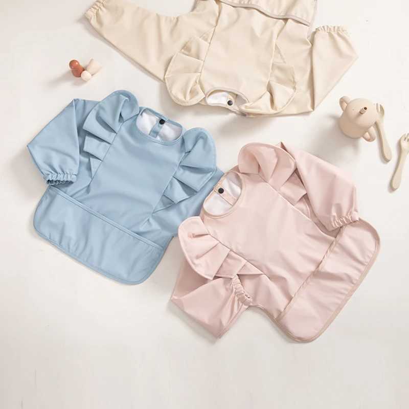 Bibs Burp Cloths Waterproof Baby Bibs Angel Wings Newborn Feeding Bib Kids Long Sleeve Art Smock Anti-dirty Dinning Apron with Pocket Baby StuffL4812