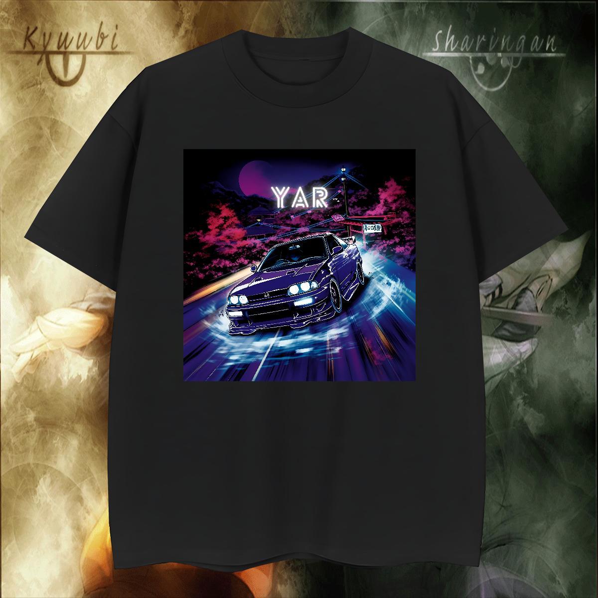 Comfortable Tshirts Sport 230g Cotton Anime Print Round Neck Short Sleeve car T-Shirts for Men Wholesale Tops