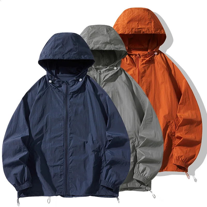Summer hooded jacket womens waterproof and clothing lightweight quick drying skin windproof 240812