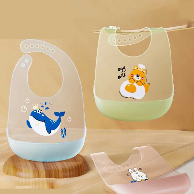 Bibs Burp Cloths Waterproof Baby Bibs Kids Silicone Ultra-soft Light Feeding Supplementary Food Bibs Baby Saliva Bag Newborn Baby AccessoriesL4812