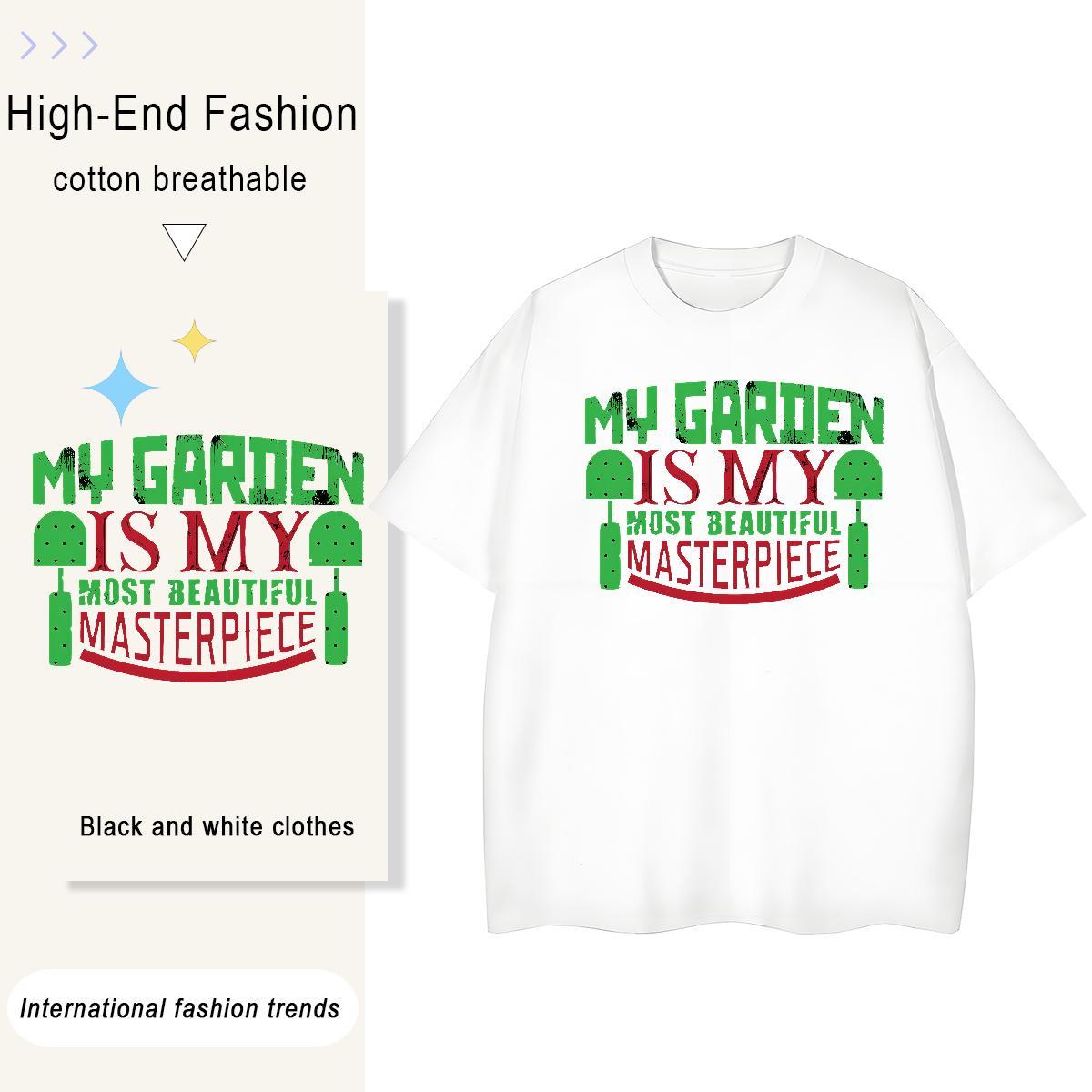 Free Shipping Men Tshirts Beach 230g Cotton DIY Printed Breathable Crew Neck letter T-Shirts 2024 New Clothings