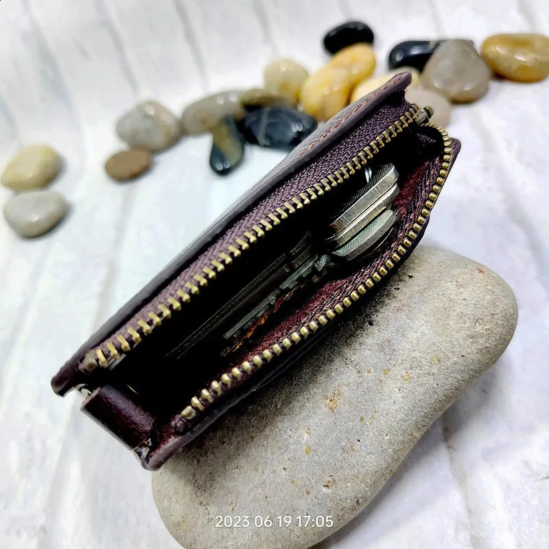 Multi functional zipper mini waist bag with leather strap cardboard box money charter key bag L120902SD 240812