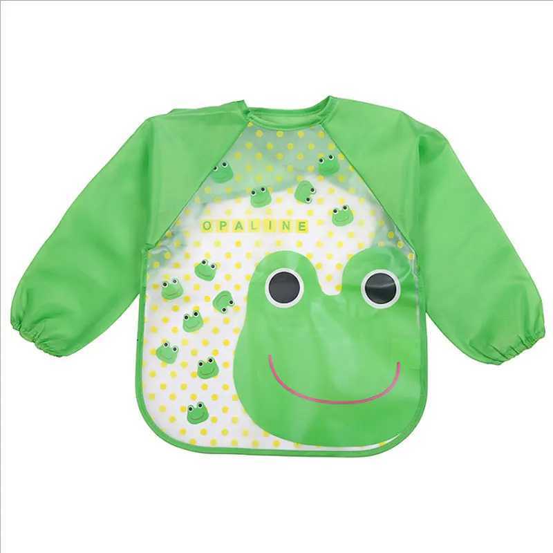 Bibs Burp Cloths Waterproof Baby Feeding Bibs Full Sleeved Apron Children Toddler Smock Burp Painting Drawing Eating Clothing for Kids 0-4 YearsL4812