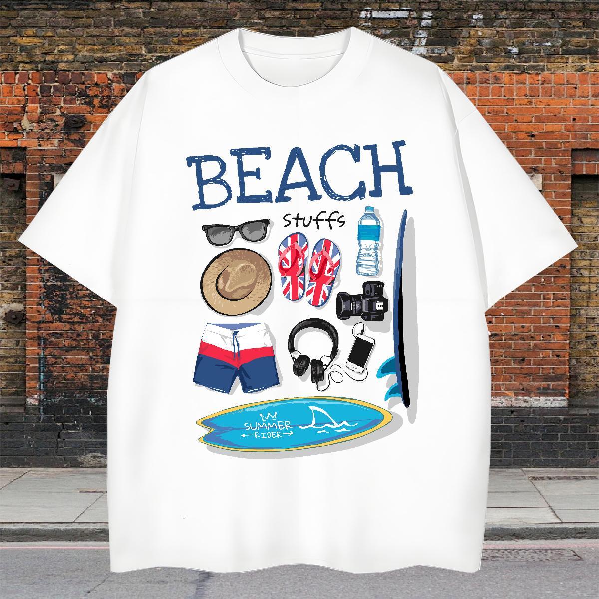 Cool Design Men Tees Hip Hop 230g Cotton Floral Print Crew Neck Breathable letter Men T Shirts Casual New Clothes