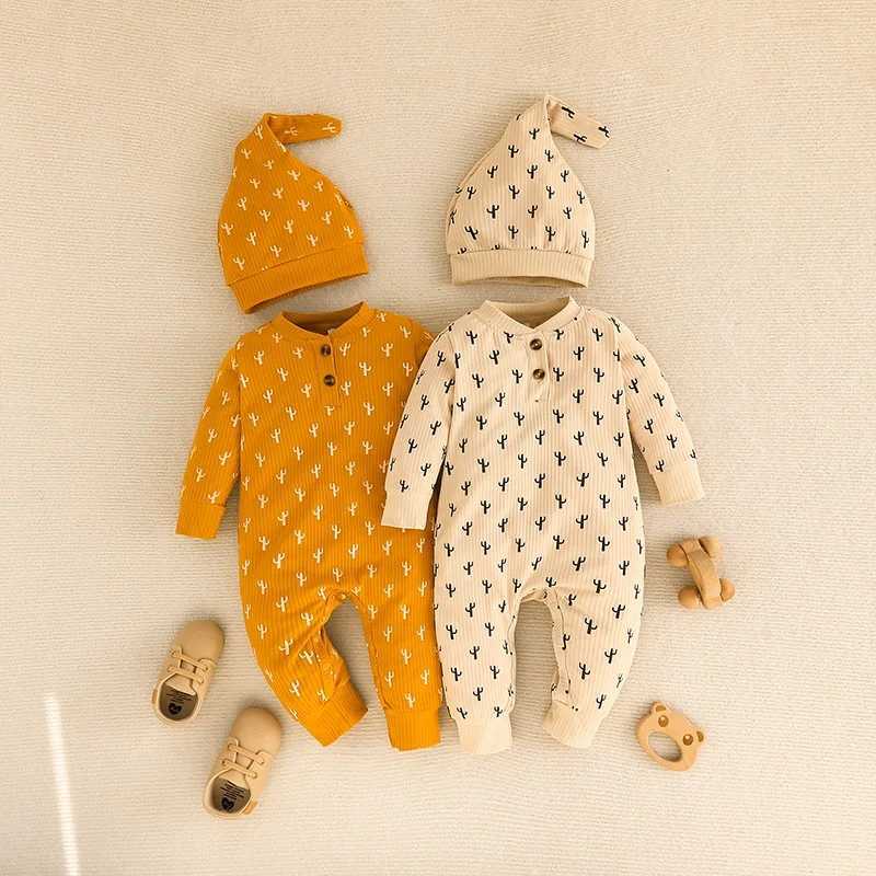Newborn baby clothing 0-18 months cactus print Onesies suitable for baby boys and girls style long sleeved baby jumpsuit toddler jumpsuit W240812