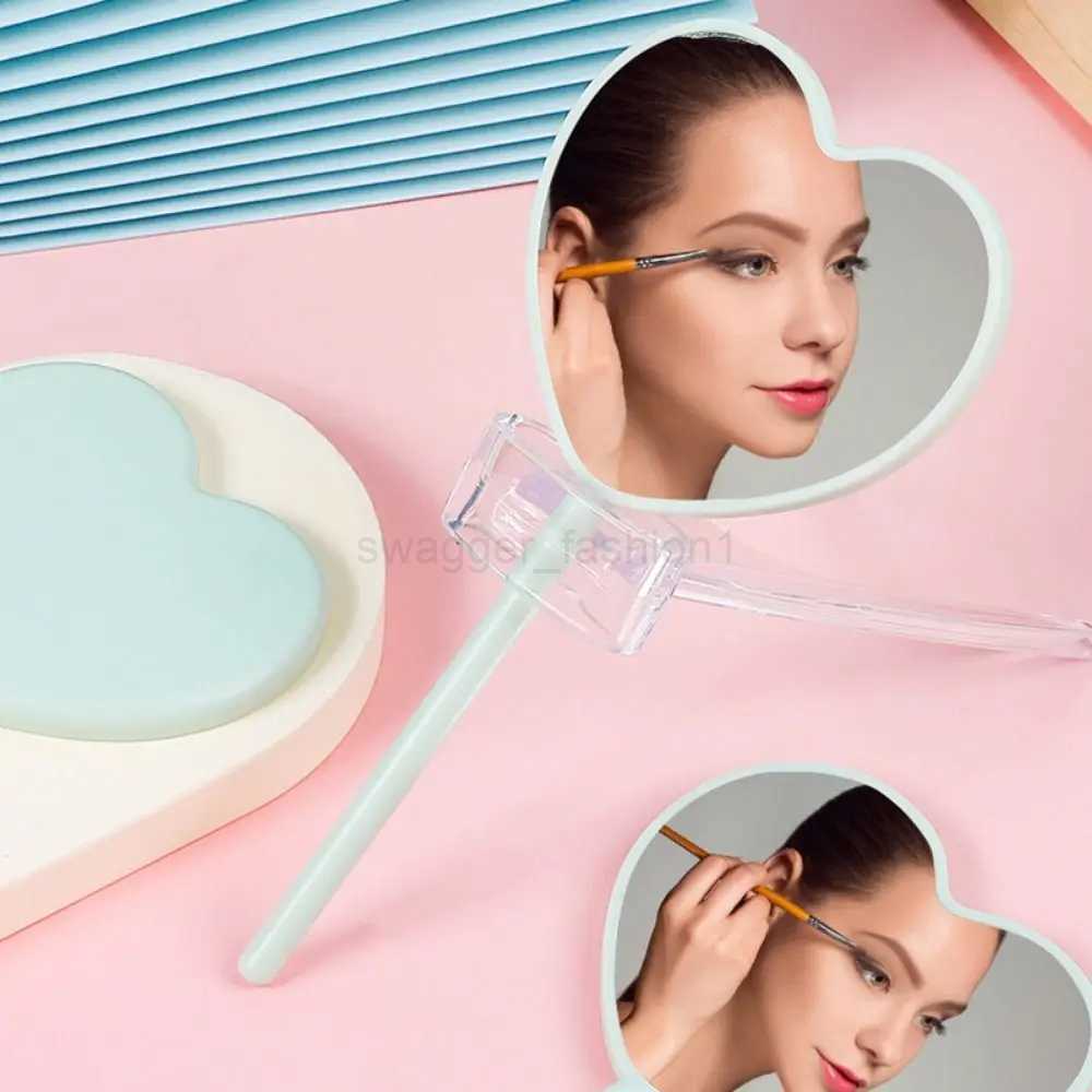 Hand-held Makeup Mirror Handmade DIY Cute Heart-shaped Mirror Cosmetic Woman Girls Creative Durable Portable Makeup ToolXJ240813