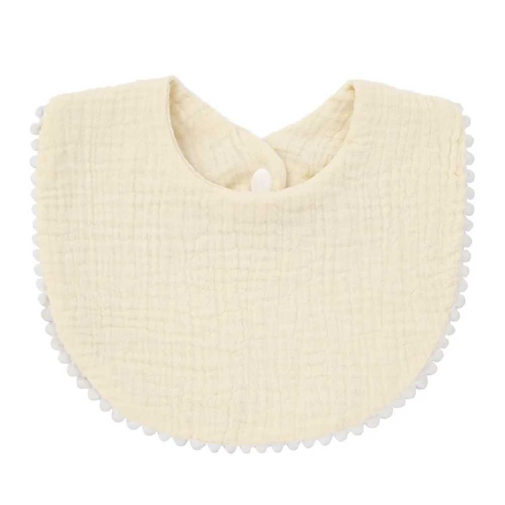 Bibs Burp Cloths Korean Style Baby Feeding Drool Bib Solid Infants Lace Crepe Saliva Towel Soft Cotton Burp Cloth For Newborn Toddler Kids BibsL4812