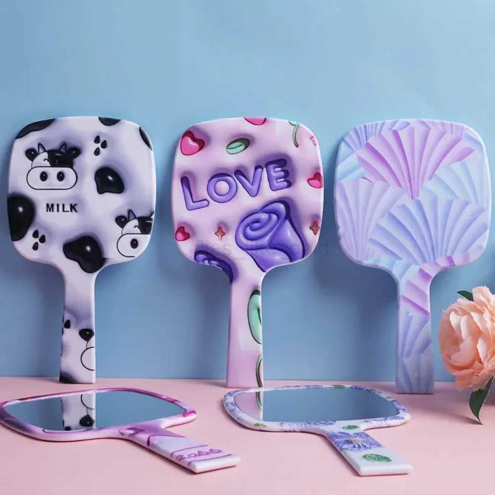 Large sized handheld makeup mirror womens square mirror makeup tool handheld makeup mirror makeup tool W240813