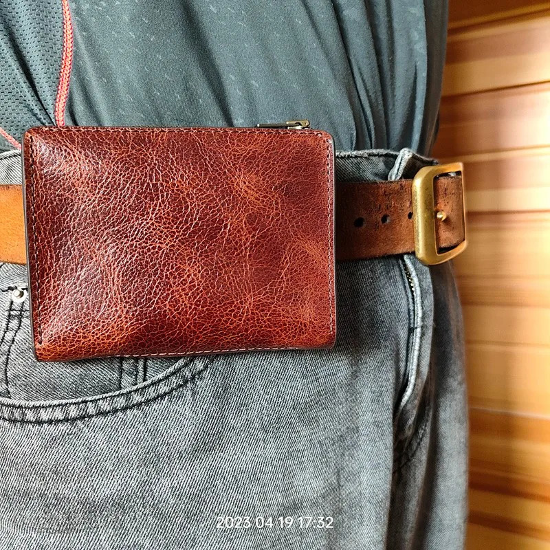 Blongk Zippered Waist Pack leather belt bag wallet holder car key bag driver license box womens L120902D 240812