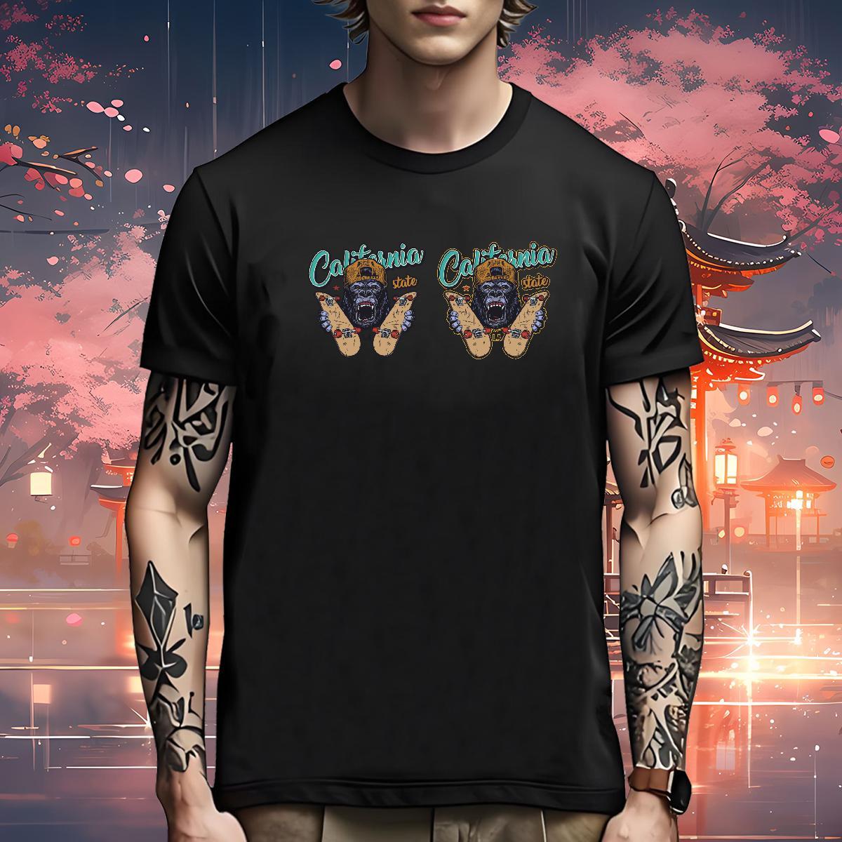 Designer T-Shirts for Men chimpanzee Breathable Crew Neck Street Casual Customized 230g 100% Cotton Men Tees Fashion Casual Top Tees
