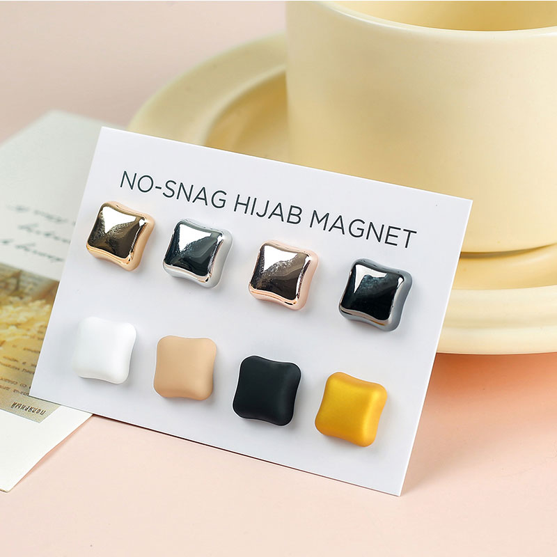 Headscarf fixed square magnetic buckle collar clip magnetic suction buckle brooch silk scarf anti glare magnetic buckle