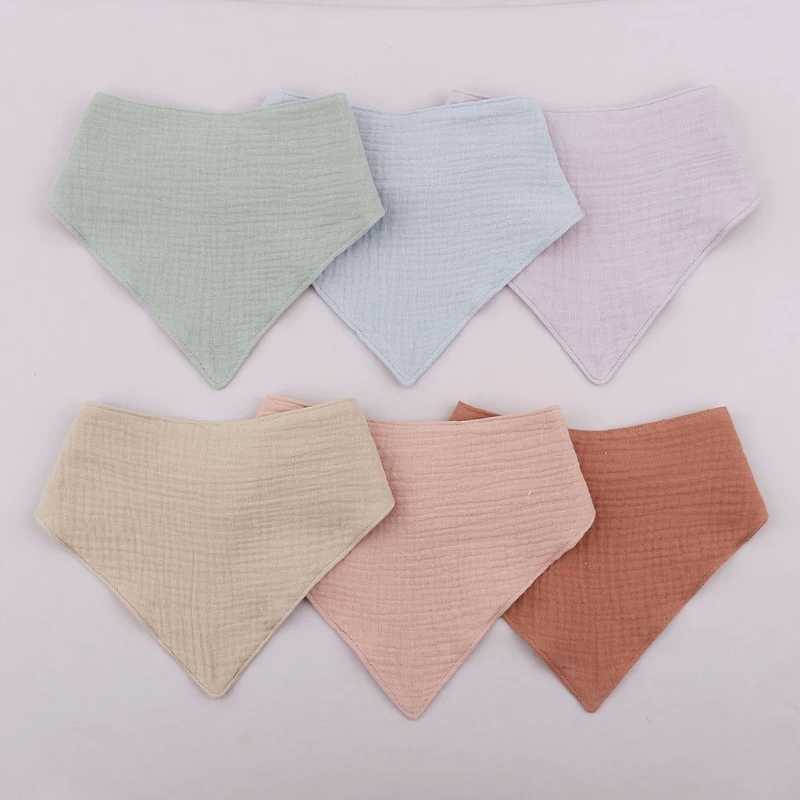 Bibs Burp Cloths 4 Pcs Soft Cotton Triangle Scarf Solid Color Snap Button Bib Baby Feeding Drool Saliva Towel Bandana Burp ClothL4812