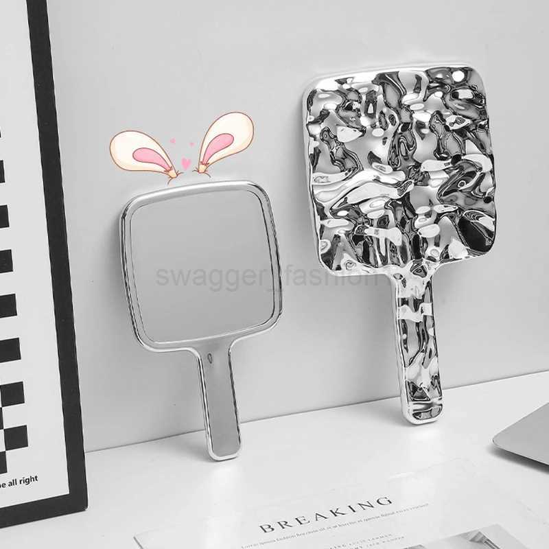 Liquid Shape Square Mirror Mini Hand-Held Desktop Cosmetic Portable Makeup Mirror Travel Retro Style Beauty Mirror For HandbagXJ240813