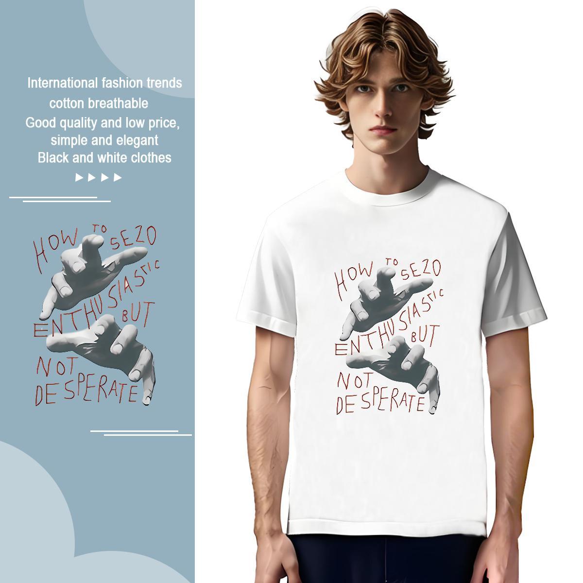 T-Shirts 230g 100% Cotton hands Hip Hop Street Pure Cotton Custom Big Size Men Tops Tees 2024 Wholesale Tees Shirts