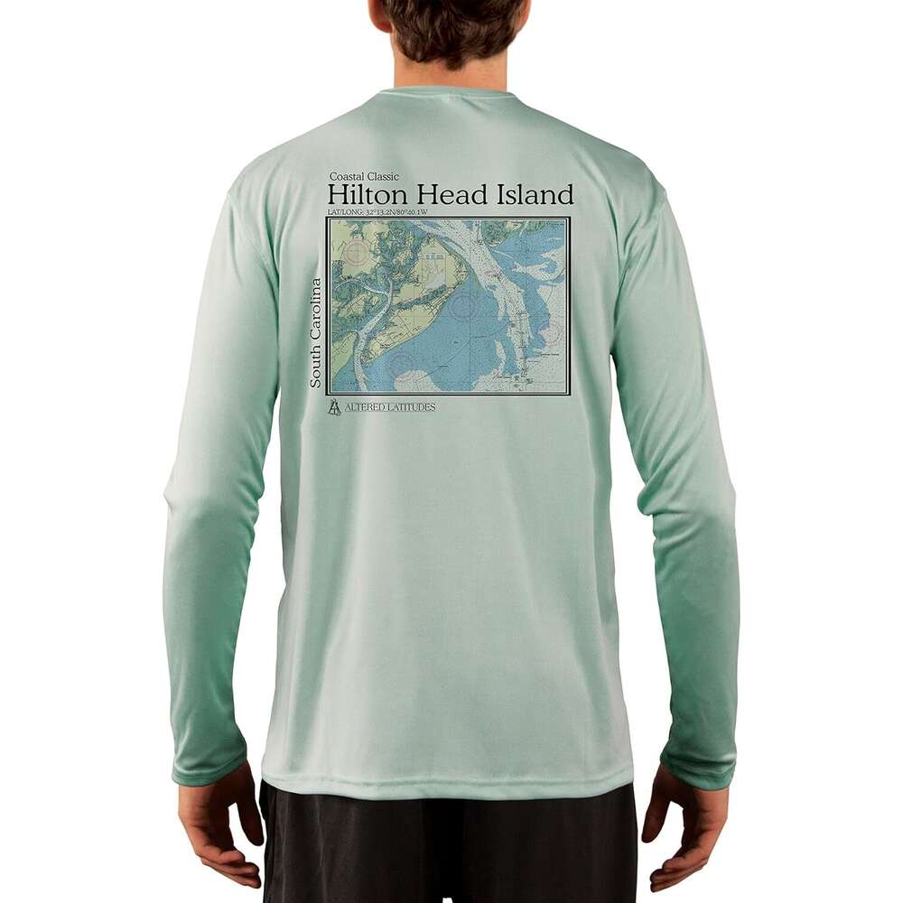 Long Sleeve Shirts For Men Sweatshirt Coastal Classics Hilton Head Nautical Chart T-Shirt T Shirt Graphic Tee Streetwear Casual Tops Clothes sweatshir