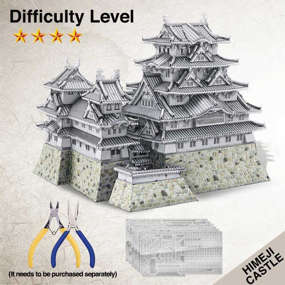 brand model building kit Notre Dame Cathedral Himeji Architecture Series 3D puzzle metal DIY house toy Christmas gift X241122