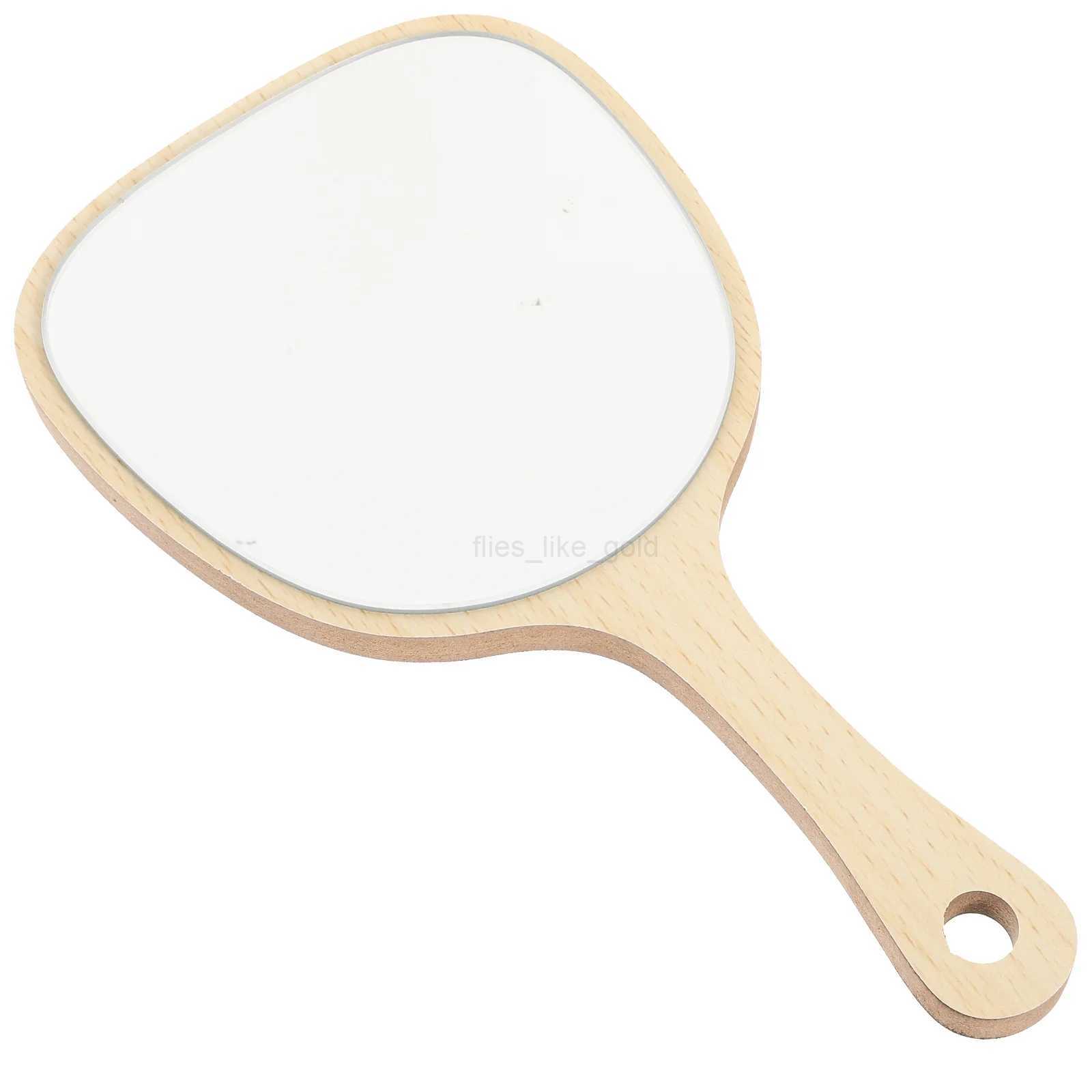 Makeup wall installation mirror makeup handheld salon bathroom with lights wooden bamboo student girl W240813