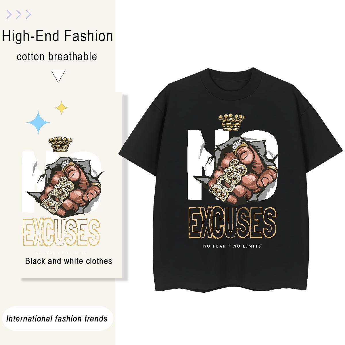 Designer Men Tees Street 230g Pure Cotton Black Oversized Breathable letter T-Shirts 2024 Summer Top Tees