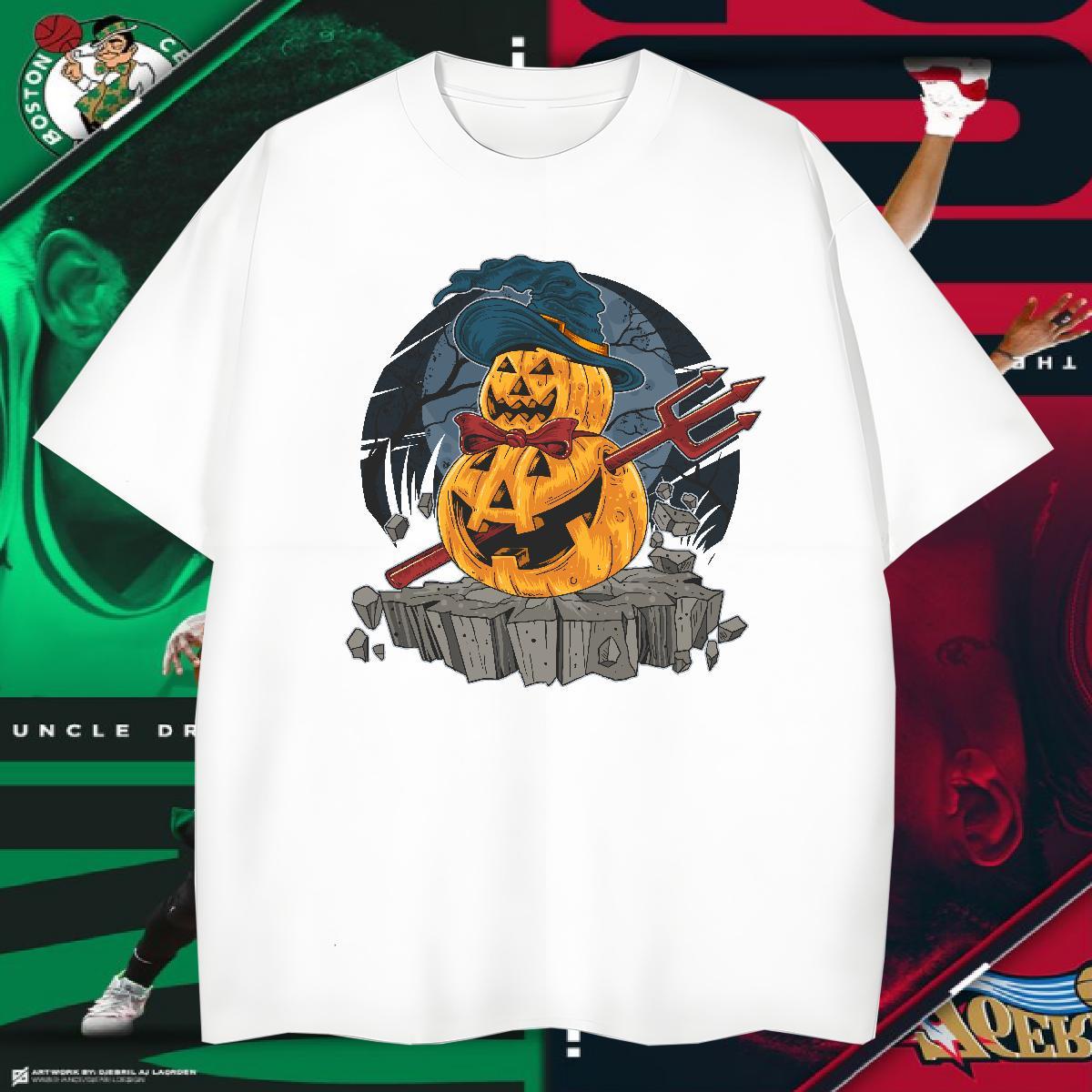 T Shirt For Man 230g 100% Cotton Halloween Street Casual Round Neck Short Sleeve Plus Size Custom Mens Tshirts 2024 High Quality Clothings