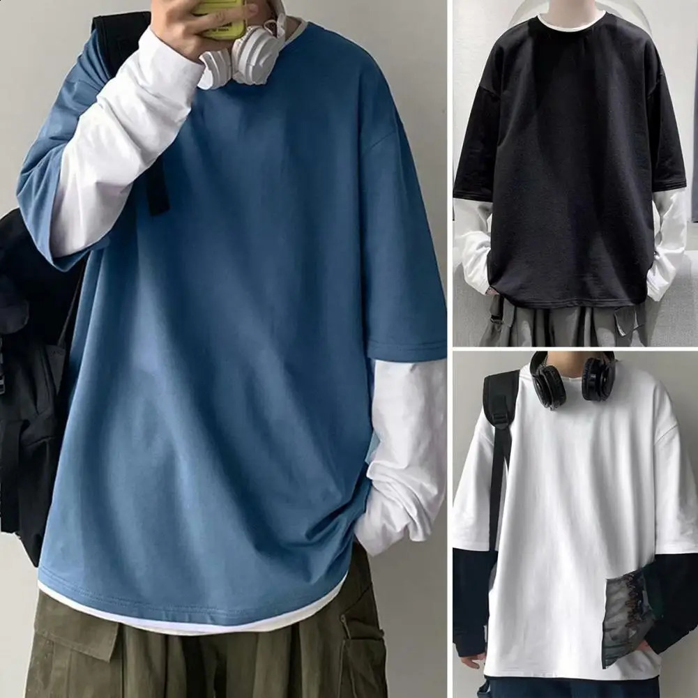 Chic Spring T-shirt Casual Men T-shirt Long Sleeves Thermal Plus Size Comfortable Spring T-shirt 240812