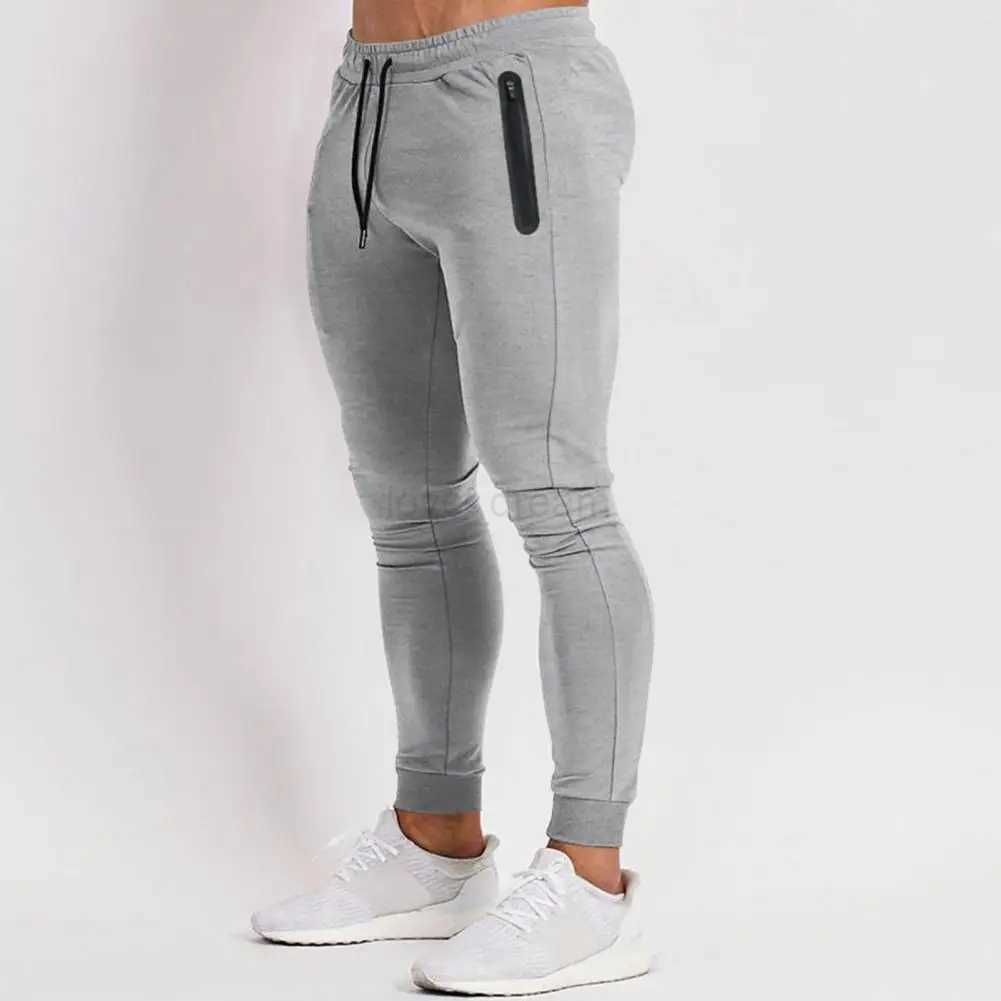 Summer Sweatpants Quick-drying Mens Sport Pants with Side Zipper Pockets Drawstring Elastic Waist for Gym Training Jogging SlimXJ240813
