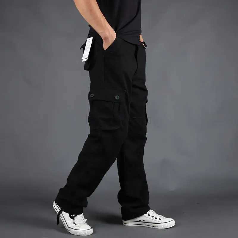 Mens Pants Large Size Multi-pocket Loose Overalls Outdoor Sports Training Jogging Casual Pants Loose And ComfortableXJ240813