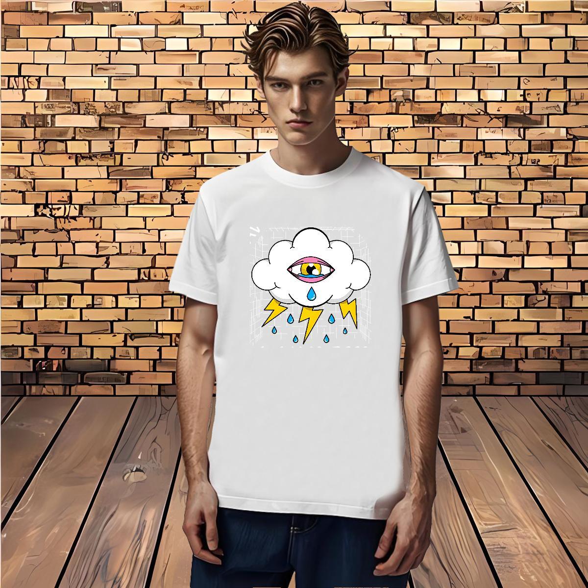 Mens T Shirts 230g Pure Cotton eyes High Street Hip Hop Round Neck Short Sleeve Graphic Mens Tshirts 2024 Loose Tees Shirts