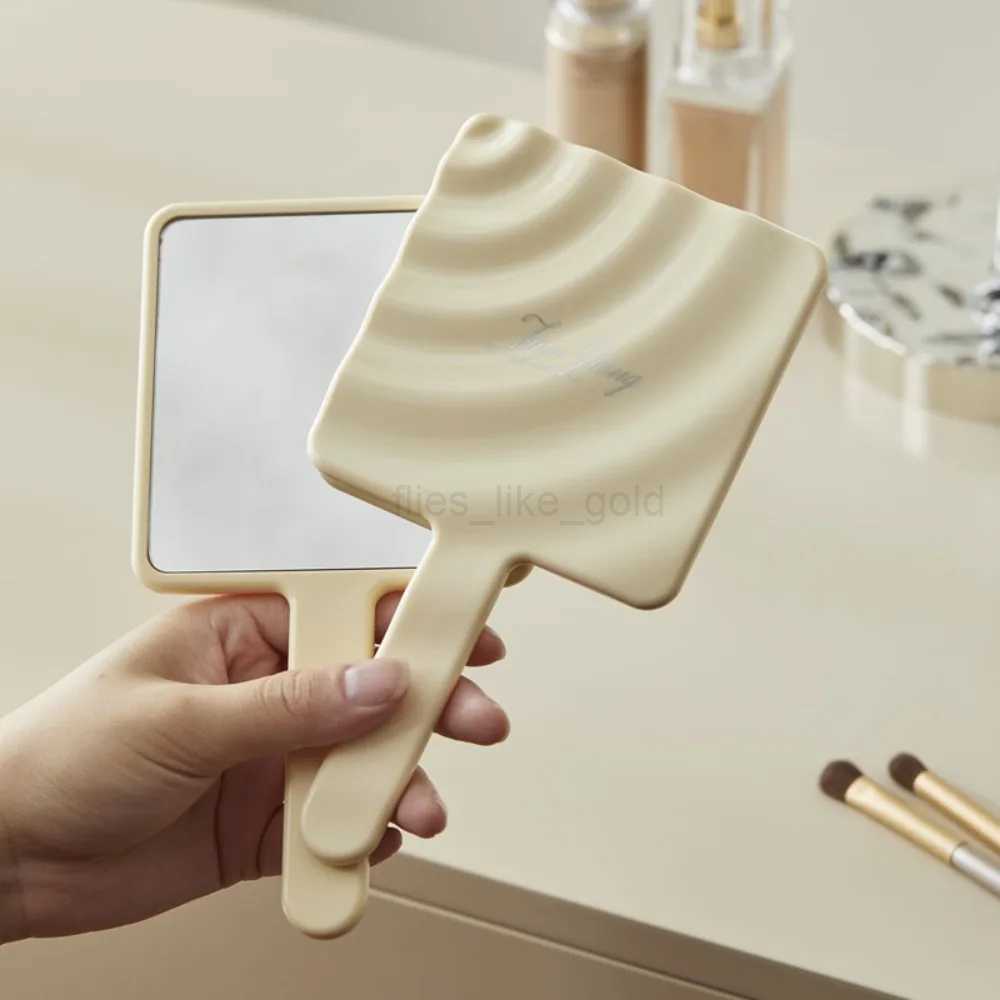 Luxury mini makeup mirror handheld electroplated square mirror high-definition beauty makeup mirror for women W240813