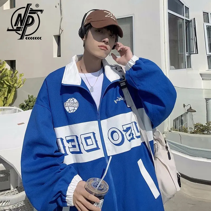 Sping Korean Fashion Varsity Jacket Mens Splicing Work Windshield Letter Printing Coats Color Block Thin College 240812
