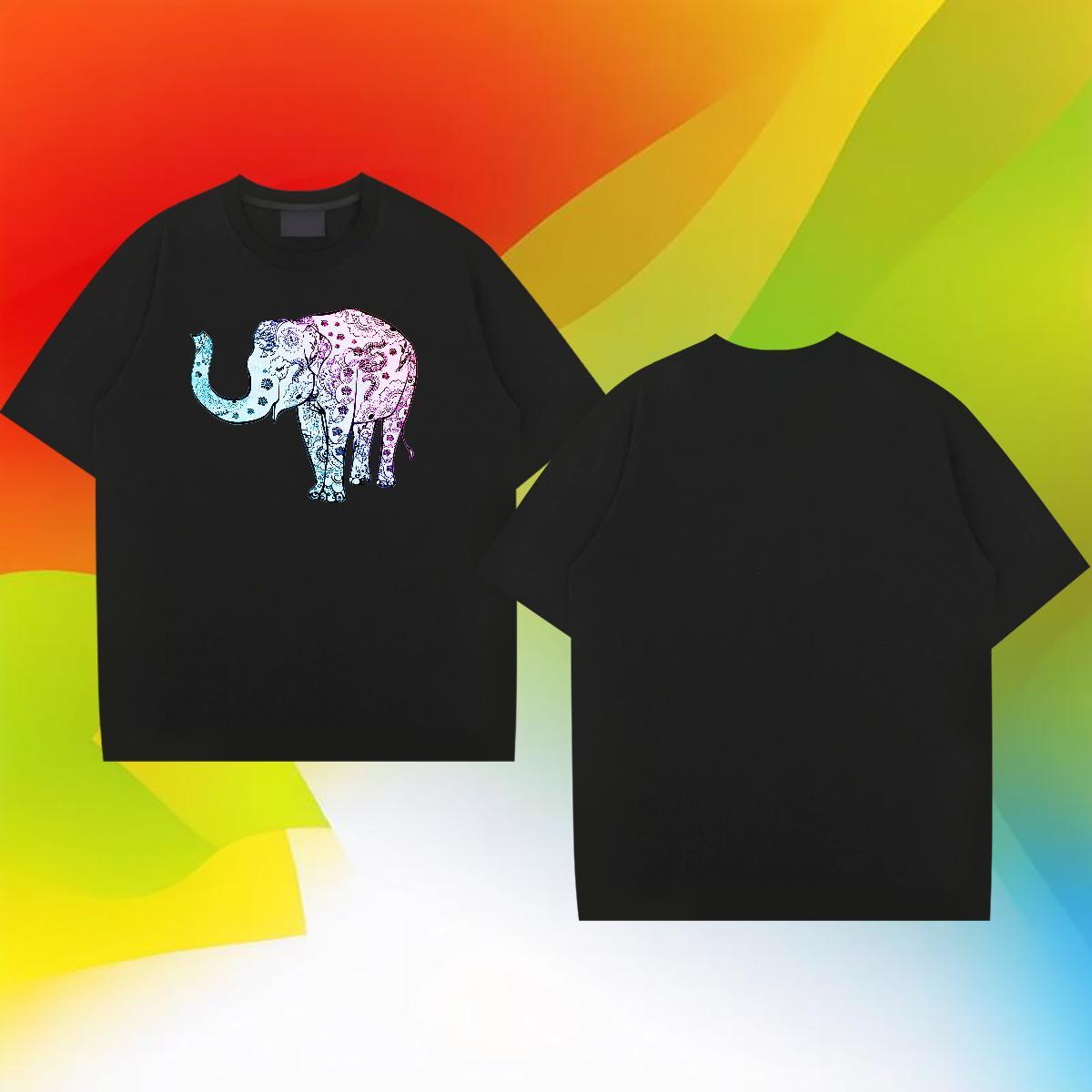 Classic Casual Men Tshirts Elephant Spring Summer 230g 100% Cotton Top Tees Breathable Short Sleeve Free Shipping T-Shirts for Men DIY Printed