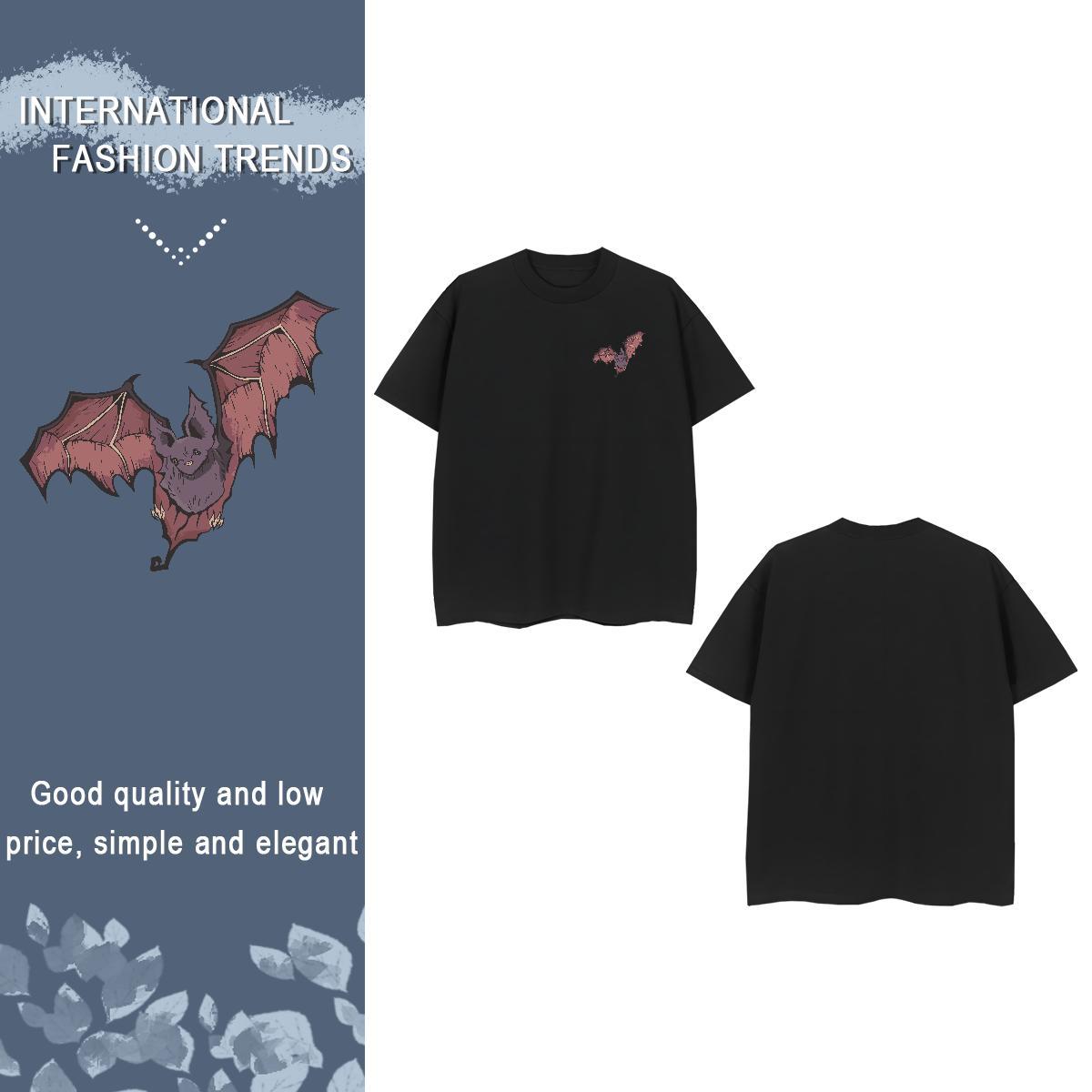 Cool Design bat T-Shirts for Men Casual Daily Wear Men Tees 230g Pure Cotton Fashion Designer Breathable Crew Neck DIY Logo Oversized Clothes