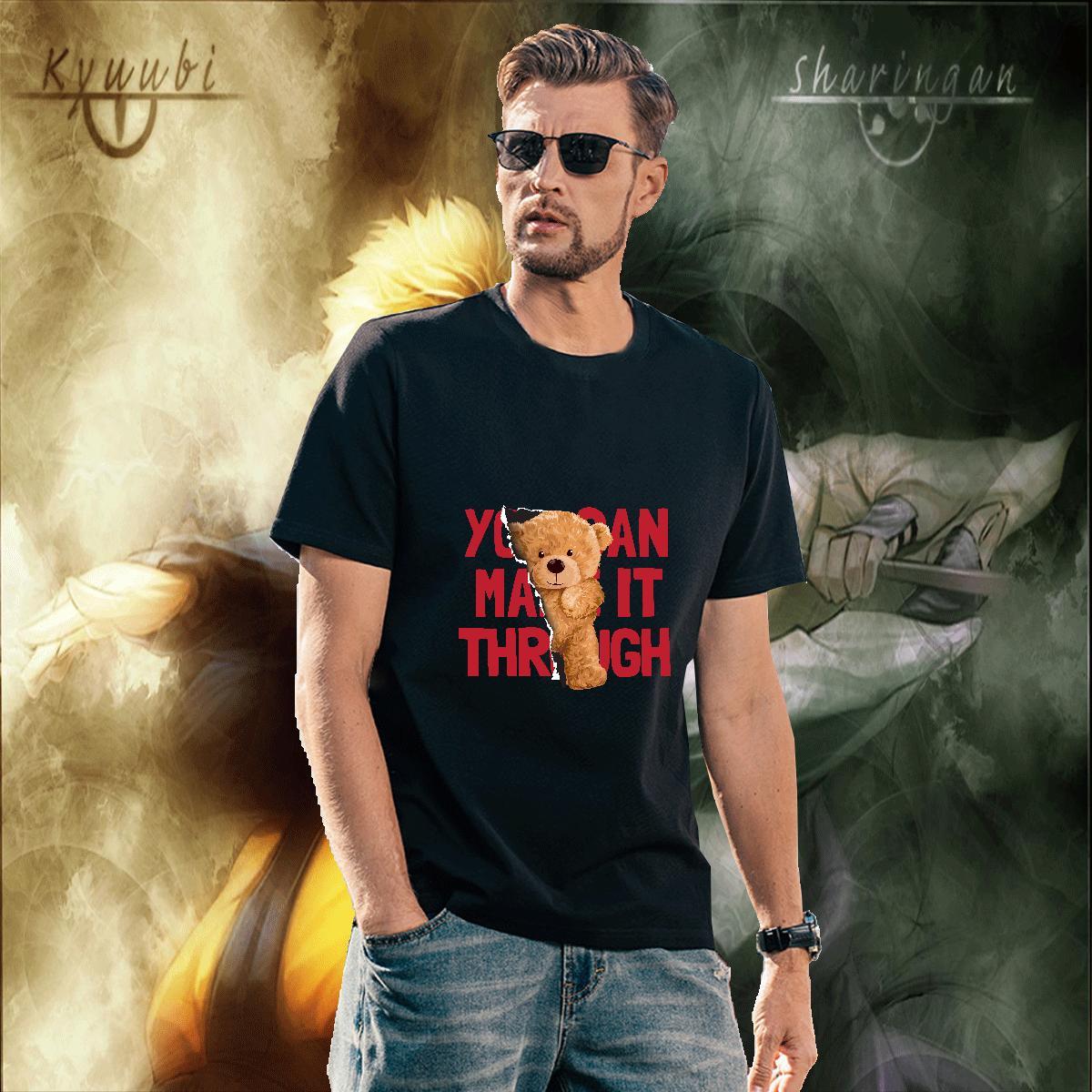 Unisex bear T Shirts Men Daily Wear Men Clothes T-Shirt 230g 100% Cotton Custom Crew Neck Custom Big Size Tee Shirt