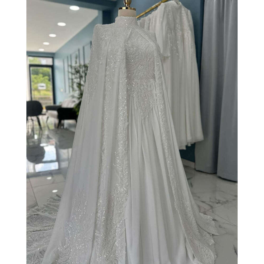 Piece Two Set A E Gown Wedding Dresses Beading Sequins Lace Bridal Gowns Big Vestidos De Novia Custom Size Colour S