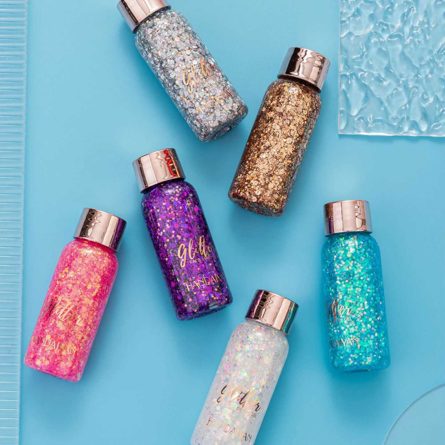 Mermaid Sequins Body Flash gel Set Lasting Holographic Flash Liquid Body Makeup Women Waterproof Facial Flash gel W240812