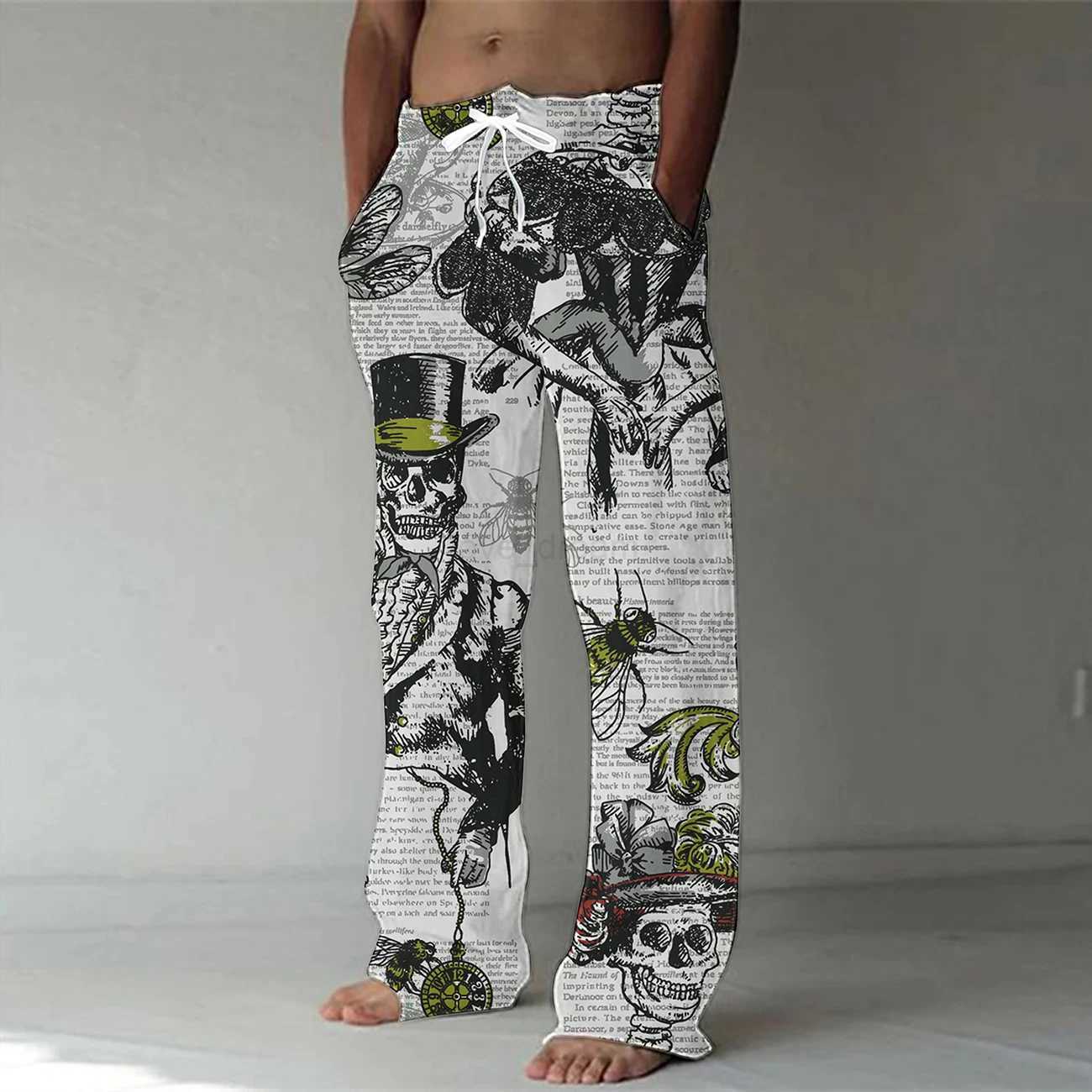 Spring/Summer 2023 Fashion 3D Digital Printing Mens Bamboo Cotton Pants Street Hip Hop Beach Leisure Quick Dry Dance Yoga PantsXJ240813