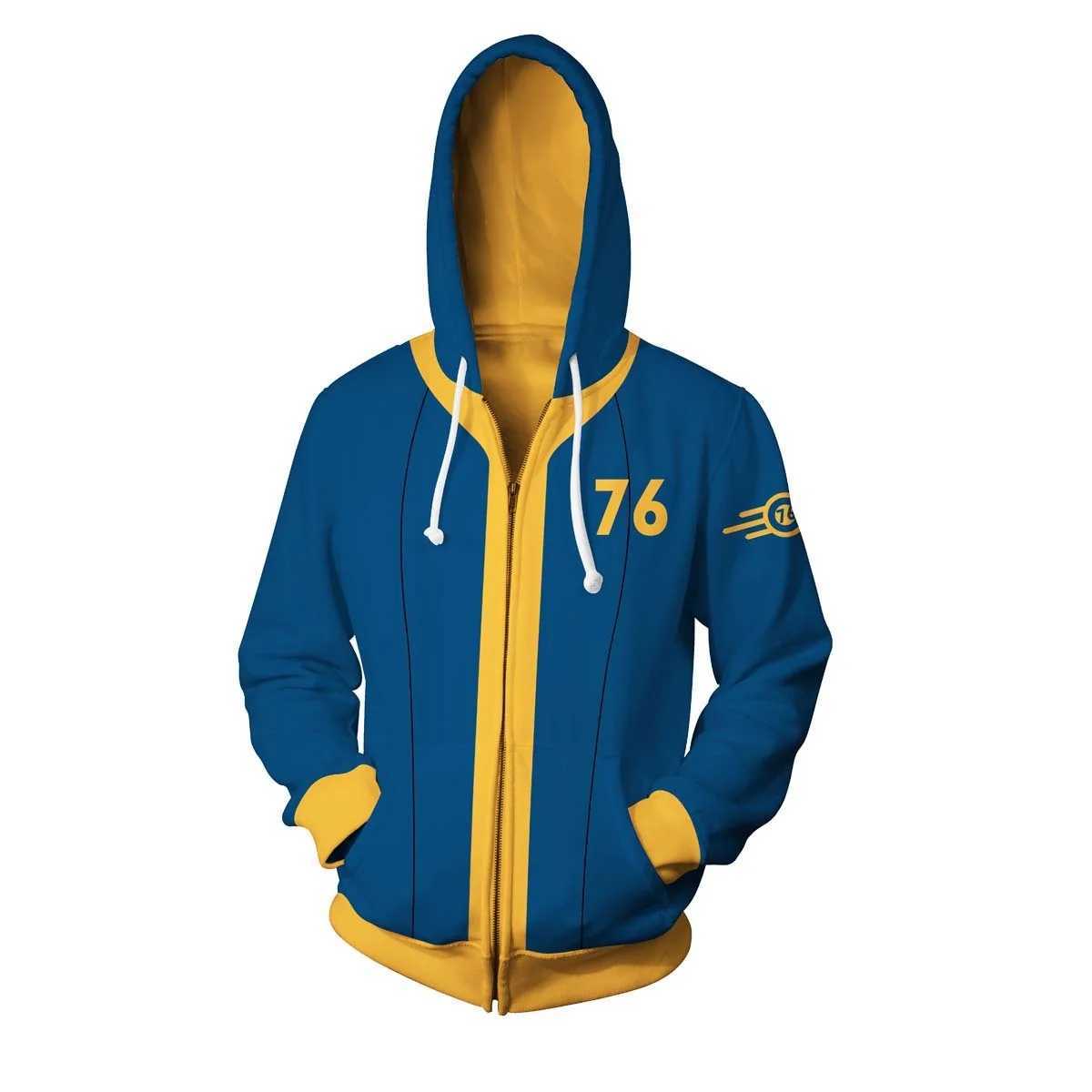 Men's Hoodies Sweatshirts Fallouts Game Cosplay Costume Vault 11 33 Shelter Zipper 3D Printed Jacket Sportswear Mens Casual T-shirt J240812