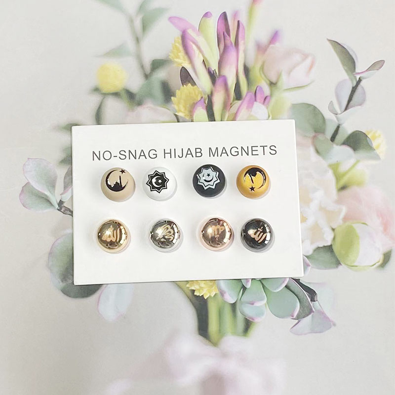 New moon circular magnetic buckle scarf buckle collar clip magnetic suction buckle brooch scarf shawl fixed anti light magnetic buckle