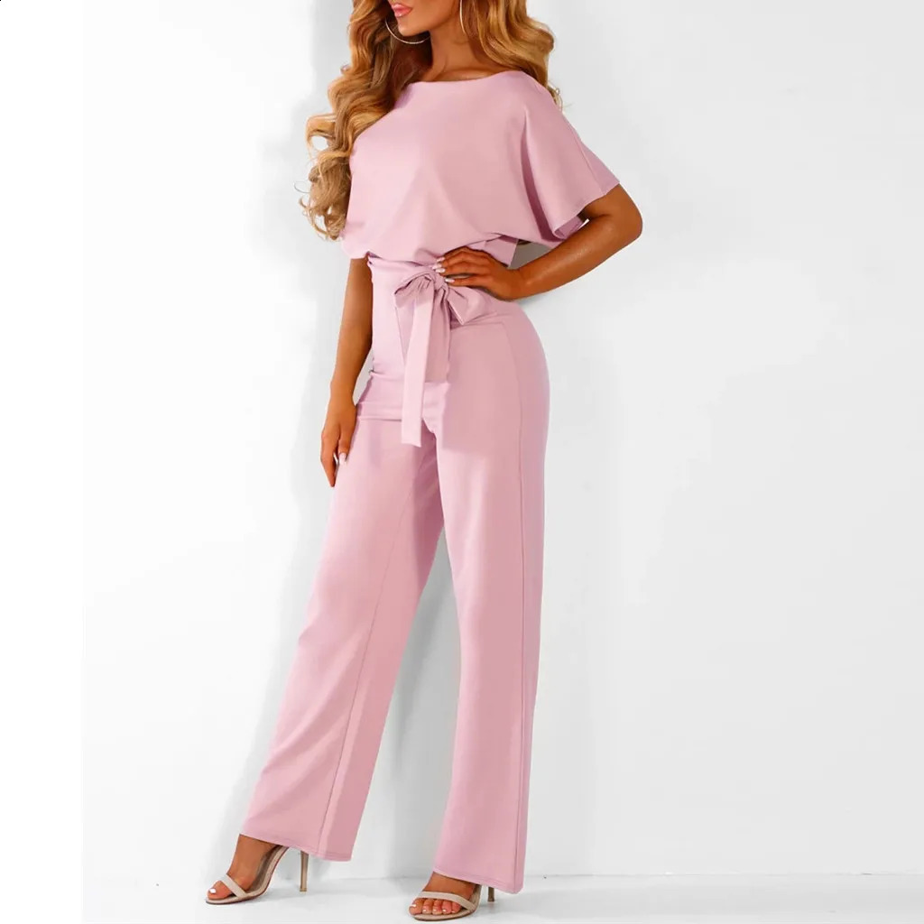 Youthful woman clothes Leg With Belt Women Short Clubwear Straight Sleeve Playsuit Jumpsuit Womens Jumpsuit jumpsuit women 240813
