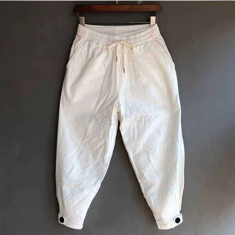 Spring Summer Cotton Linen Pants for Men Casual Harem Pants Loose Trousers Outdoor Jogging Pant Trousers ManXJ240813